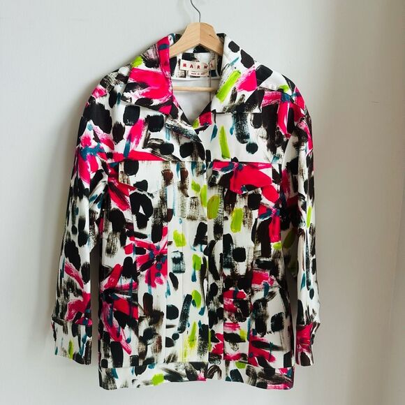 Marni Paintbrush Print Jacket – IT 38 – SS20 Runway – NWT $1950 Designer - Picture 2 of 16
